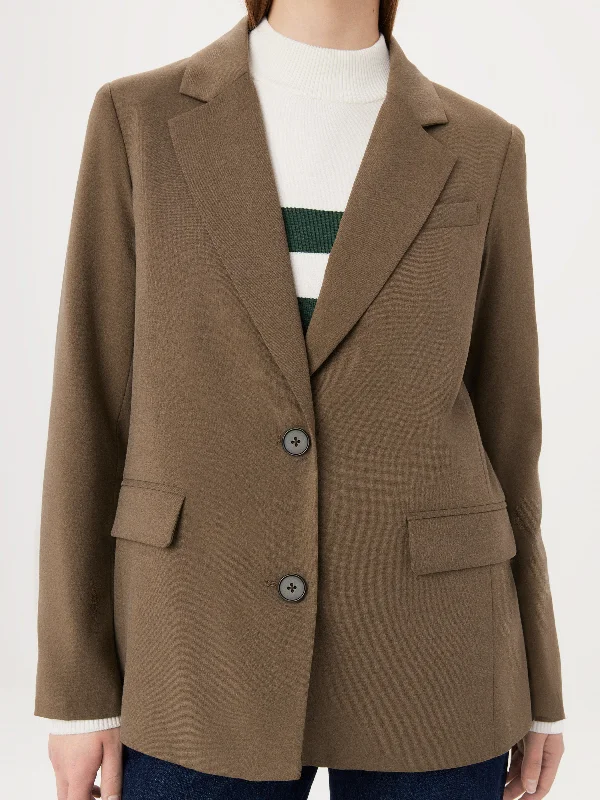 The Relaxed Single Breasted Blazer in Muted Brown