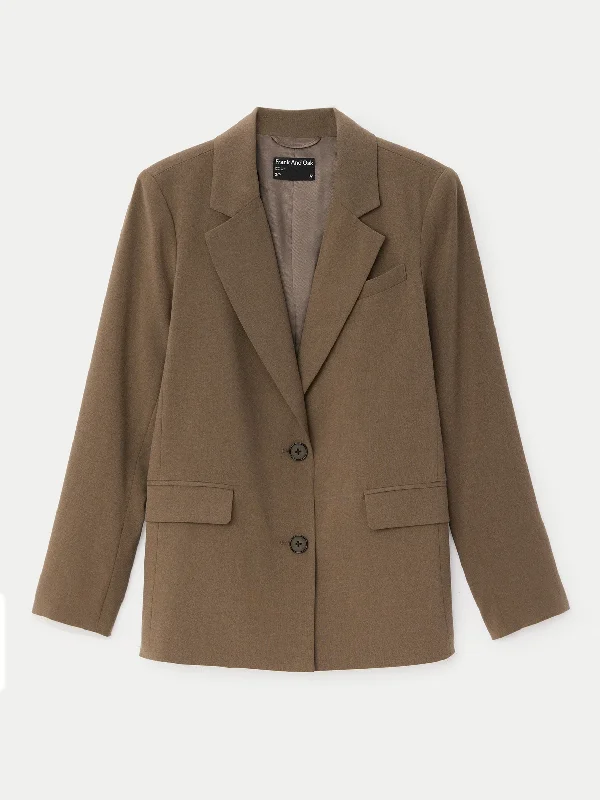 The Relaxed Single Breasted Blazer in Muted Brown