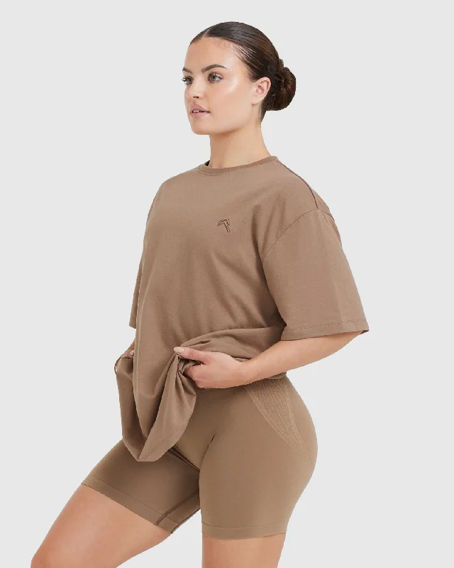 Classic Oversized Lightweight T-Shirt | Walnut