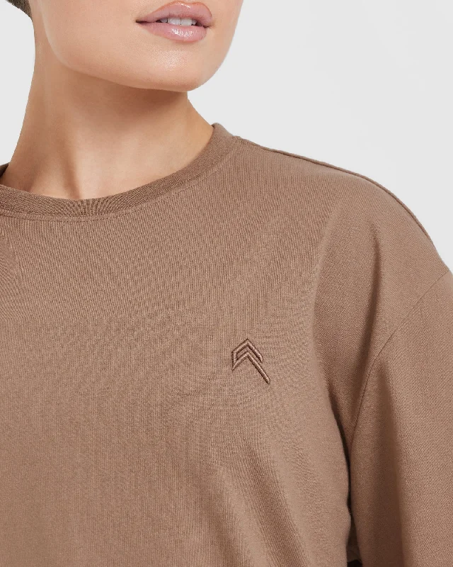 Classic Oversized Lightweight T-Shirt | Walnut