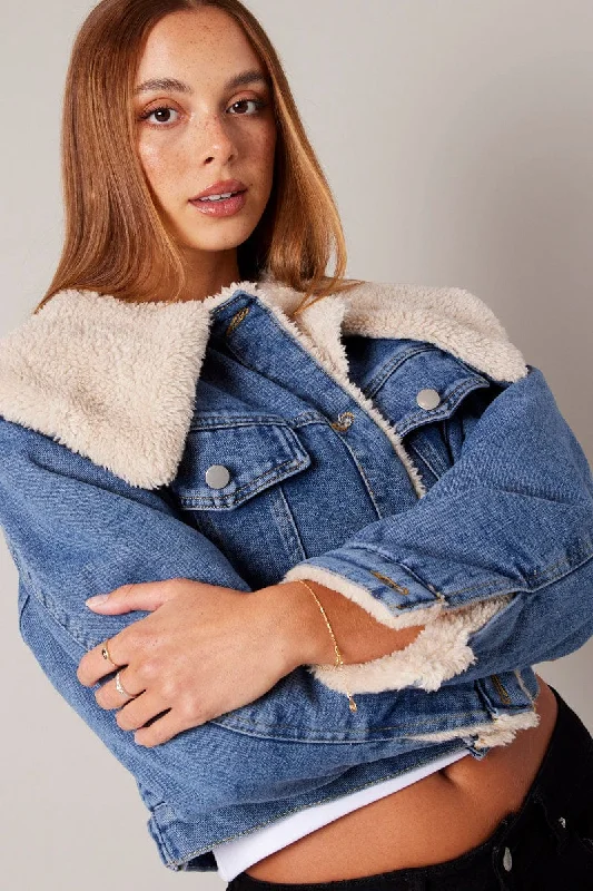 Denim Jacket Faux Fur