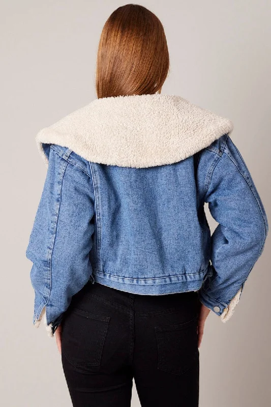 Denim Jacket Faux Fur