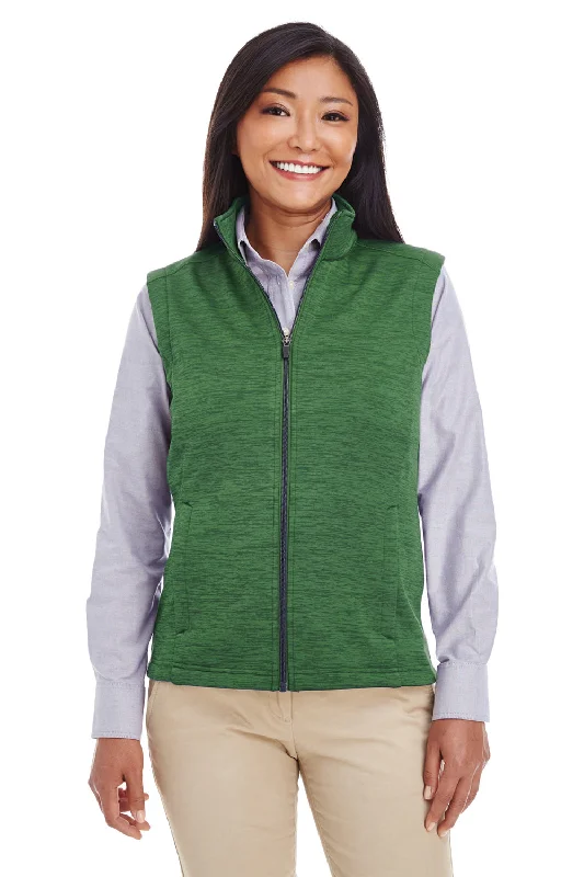 Devon & Jones Womens Newbury Full Zip Fleece Vest - Heather Forest Green - Closeout