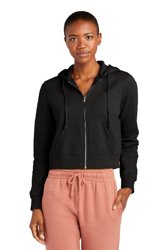 District Womens V.I.T. Fleece Full Zip Hooded Sweatshirt Hoodie - Black