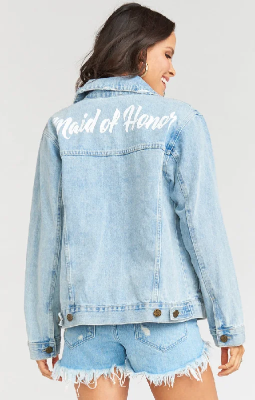 Dover Denim Jacket ~ Maid of Honor Graphic Light Wash