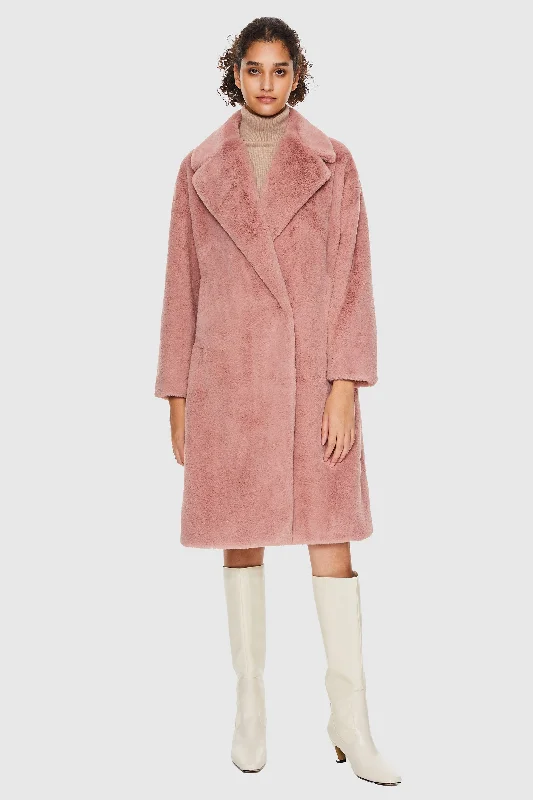 Faux Fur Mid-Length Sherpa Teddy Coat