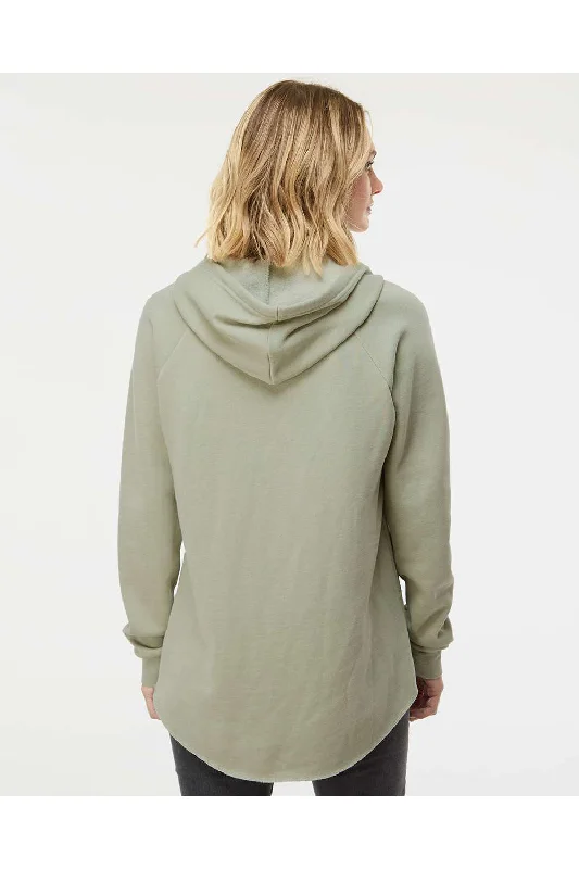 Independent Trading Co. Womens California Wave Wash Hooded Sweatshirt Hoodie - Sage Green - NEW