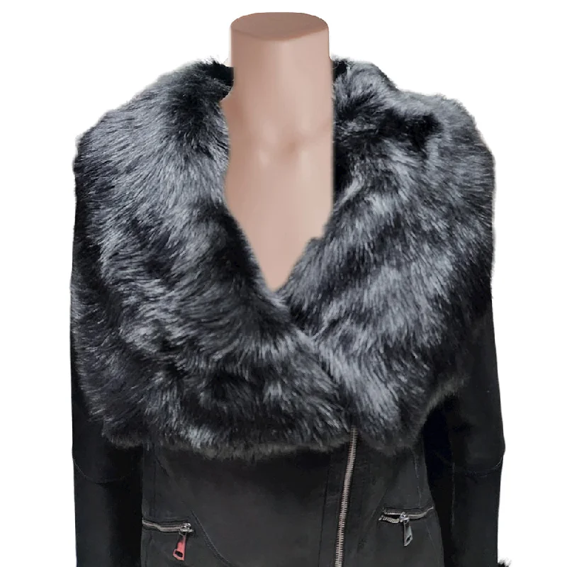 Leah Black Toscana Shearling Sheepskin Coat