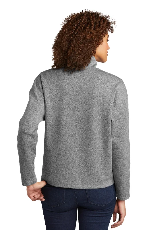 Ogio Womens Transition Fleece Cowl Neck Sweatshirt - Heather Petrol Grey