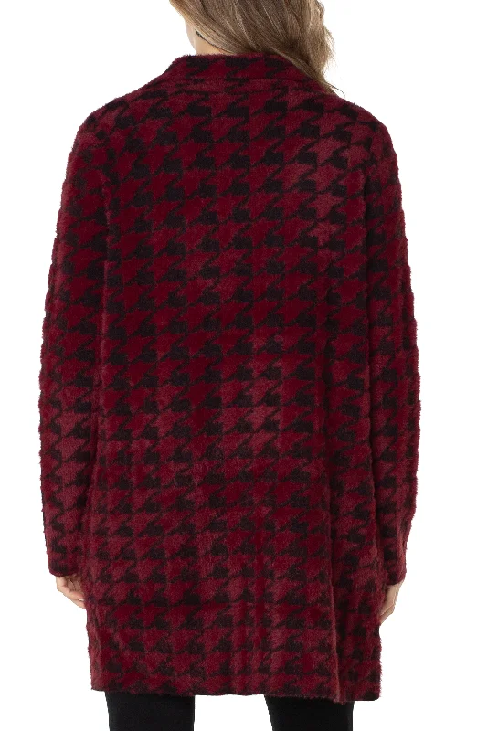 Open Front Coatigan Sweater | Burberry Houndstooth