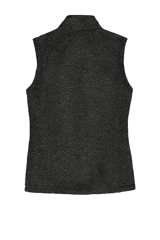 Port Authority Womens Sweater Fleece Full Zip Vest - Heather Black