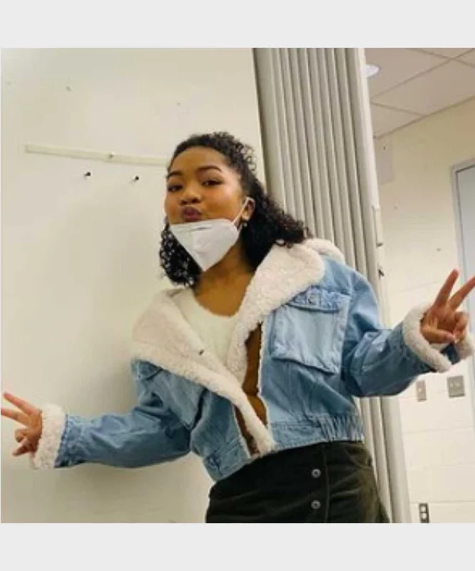 The Equalizer 2021 Laya DeLeon Hayes Fur Denim Jacket