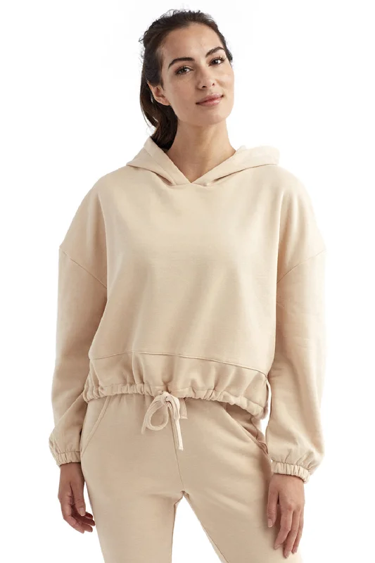 TriDri Womens Maria Cropped Hooded Sweatshirt Hoodie - Nude