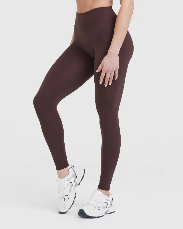 Unified High Waisted Leggings | Plum Brown