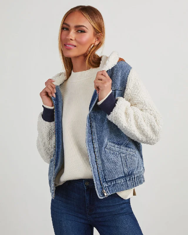 Westlyn Sherpa & Denim Hooded Jacket