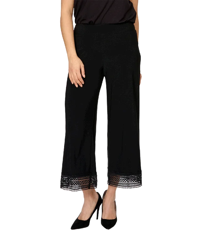 Lace Detail Cuff Pant Style - Black