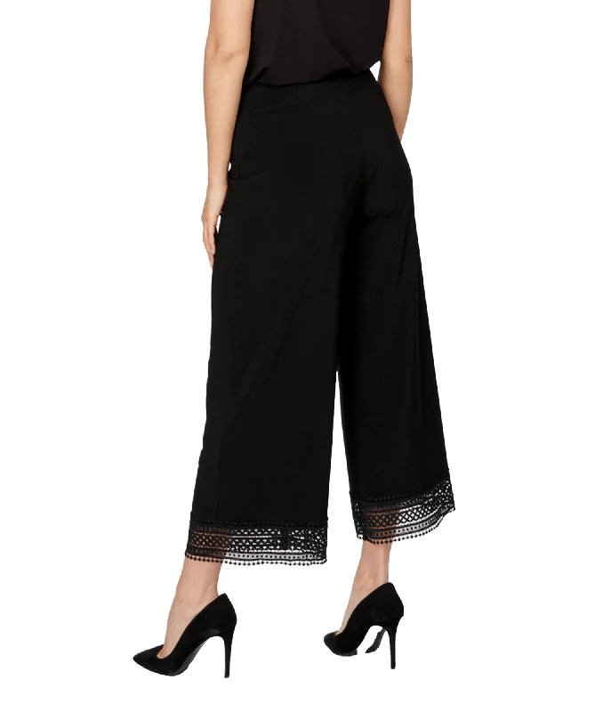 Lace Detail Cuff Pant Style - Black