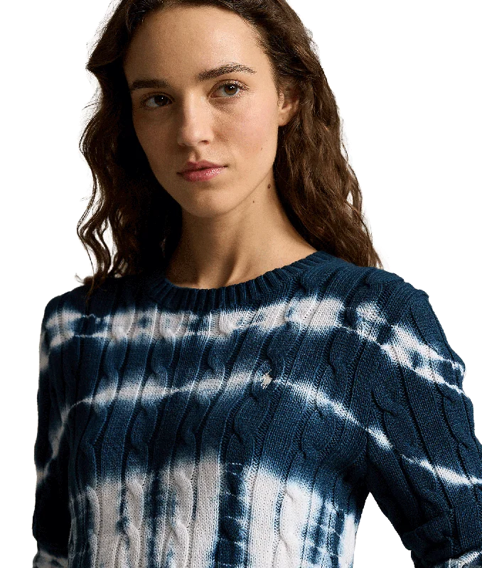 Tie-dye Cable-knit Cotton Sweater - Multi