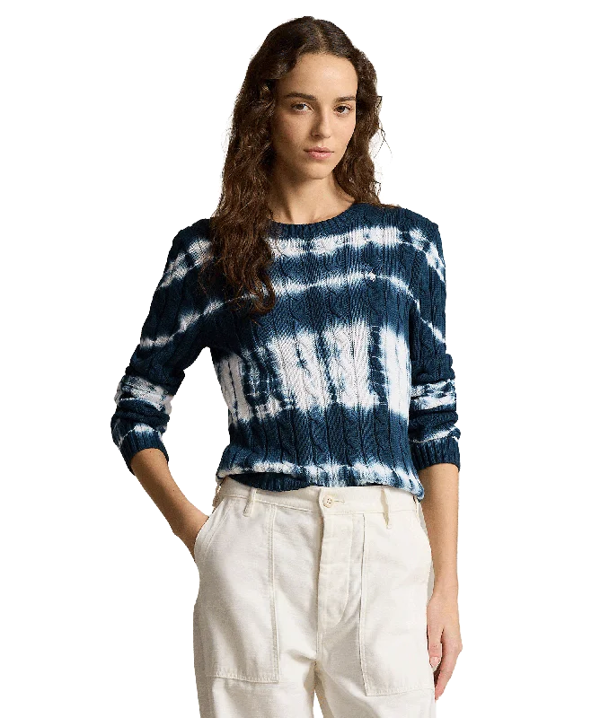 Tie-dye Cable-knit Cotton Sweater - Multi