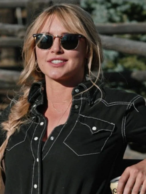 Yellowstone Season 4 Laramie Black Denim Shirt