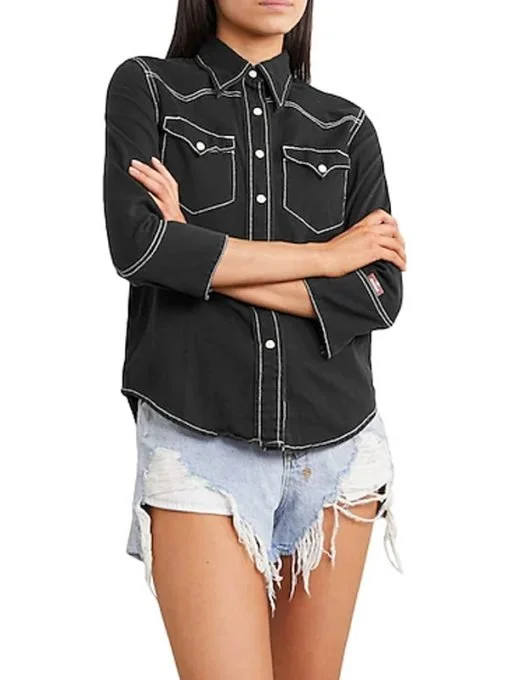 Yellowstone Season 4 Laramie Black Denim Shirt