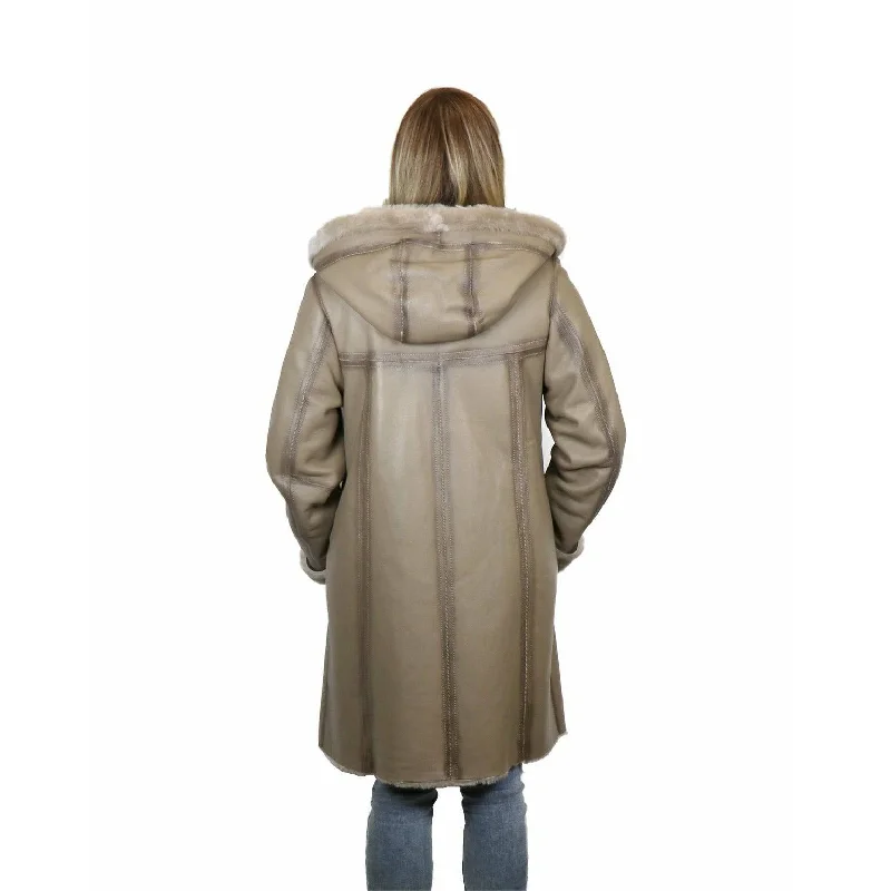 Zooloo Women's Sheepskin Shearling Winter Coat