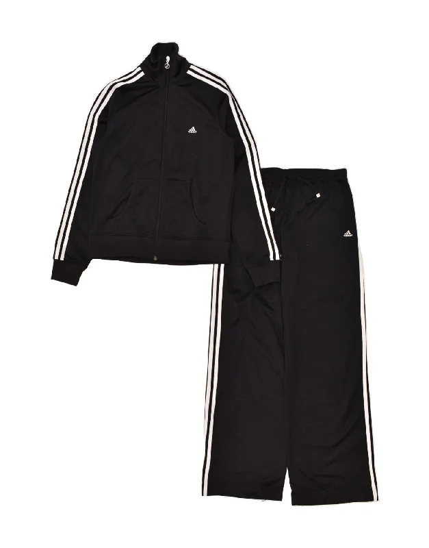 ADIDAS Womens Full Tracksuit UK 14 Medium  Black Polyester