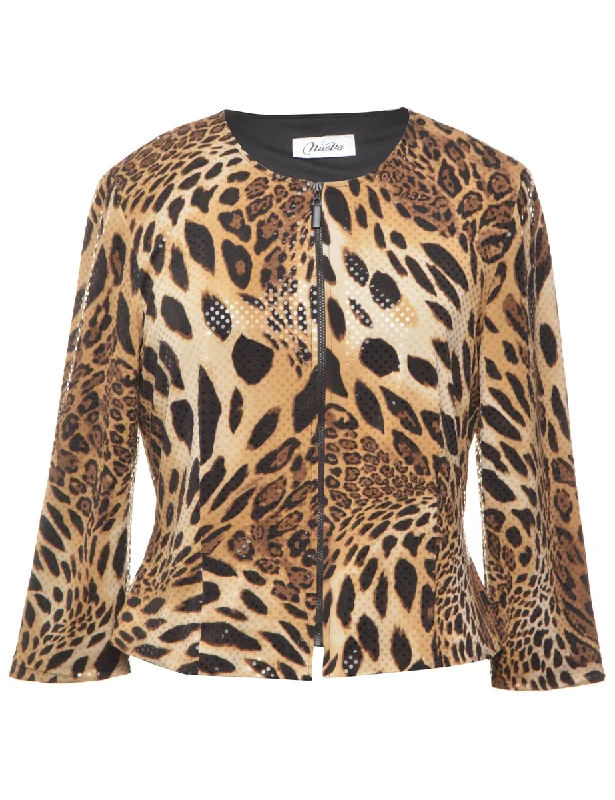 Animal Print Evening Jacket - M