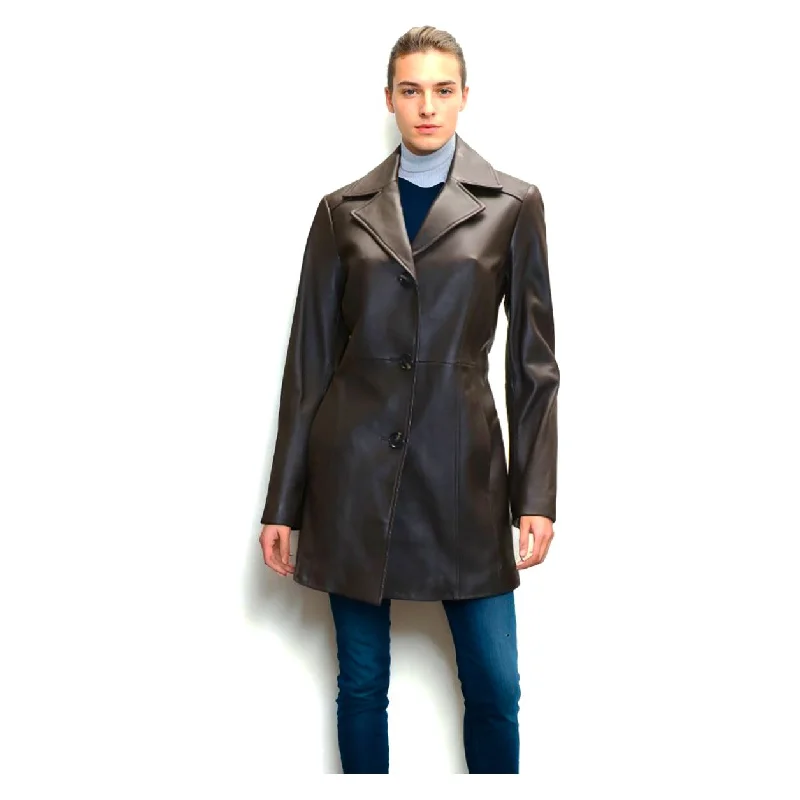 Anne Klein Women's Walker Leather Coat