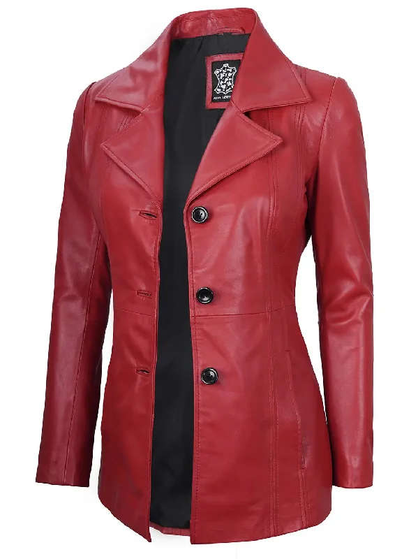 Bitonto Red Leather Blazer