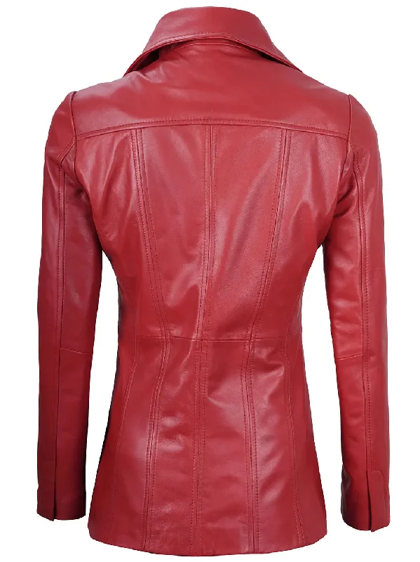 Bitonto Red Leather Blazer