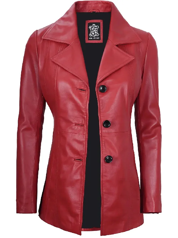 Bitonto Red Leather Blazer