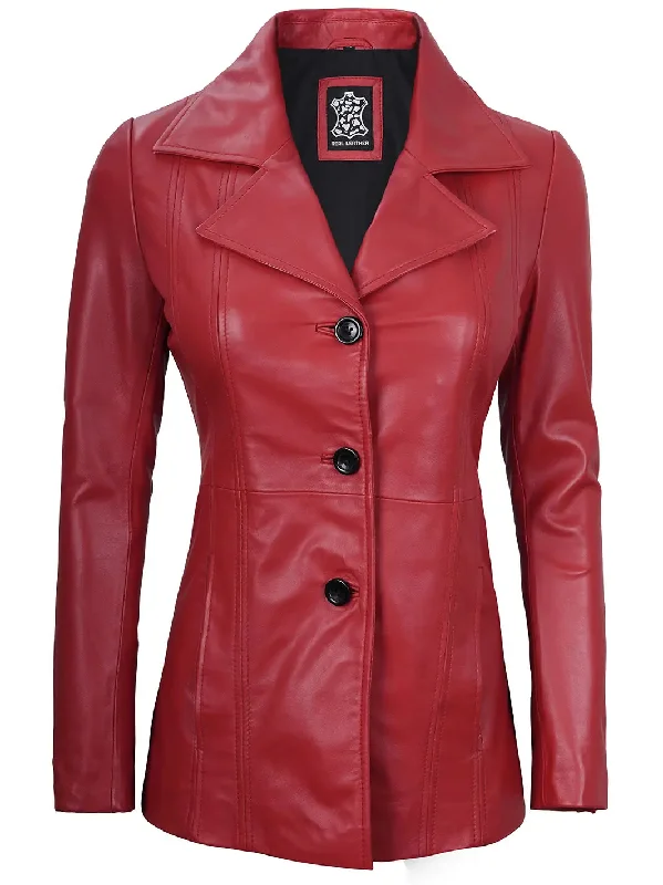 Bitonto Red Leather Blazer