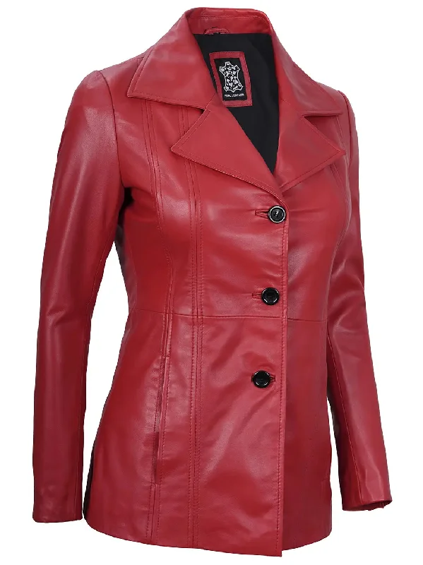 Bitonto Red Leather Blazer