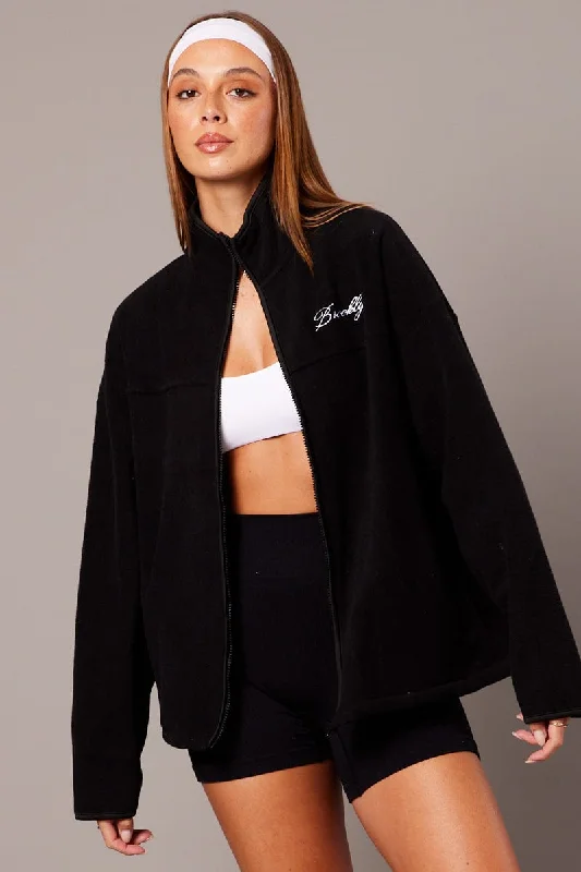 Black Jacket Long Sleeve Fleece