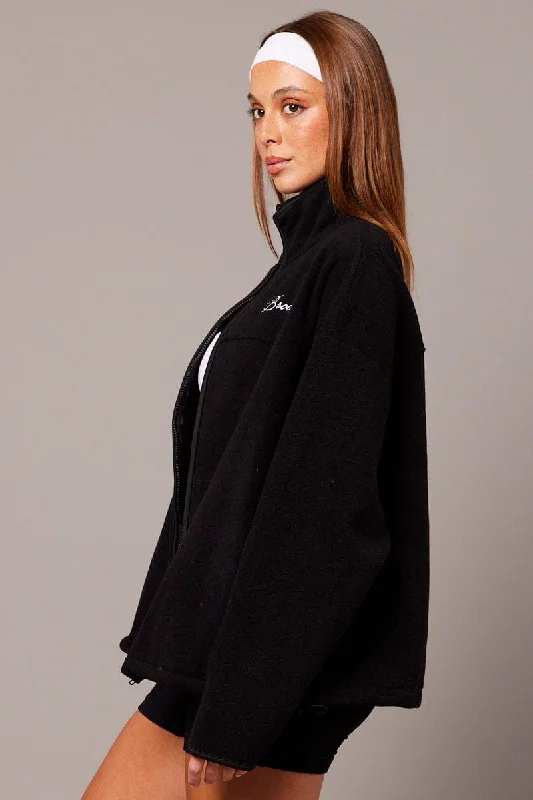 Black Jacket Long Sleeve Fleece