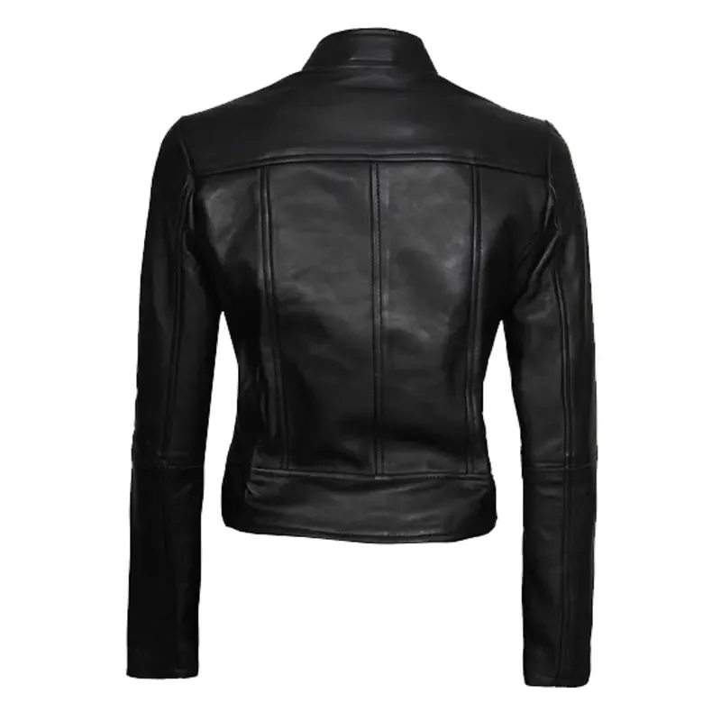 Moto Women's BLack Leather Jacket