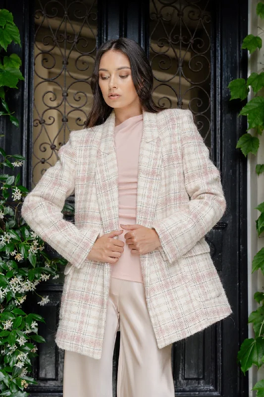 Caitlin Crisp Marjorie Blazer - Pink Tweed