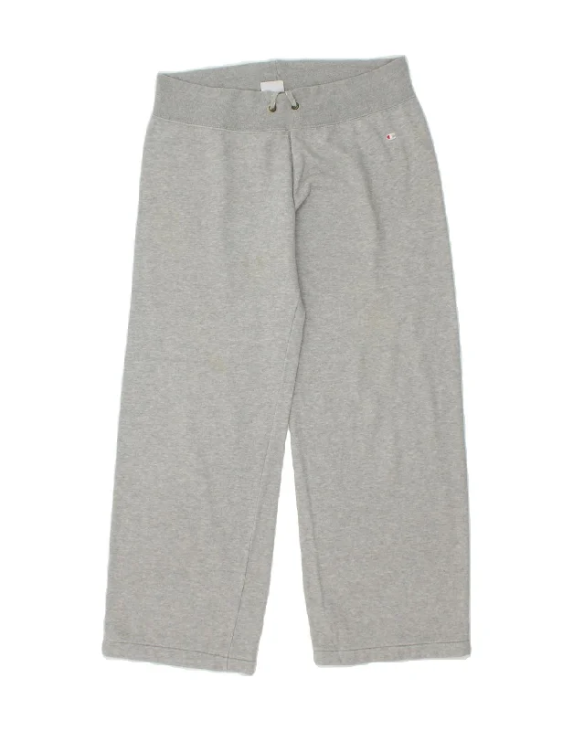 CHAMPION Womens Tracksuit Trousers UK 12 Medium Grey Cotton