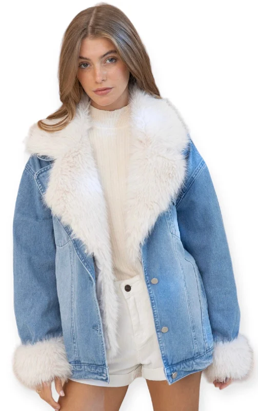 Charlotte's Oversized Fur Denim Jacket