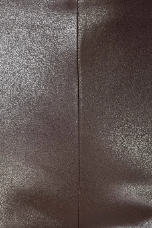 Chocolate Vegan Leather Ponte Leggings