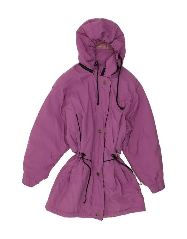 COLLECTION Womens Hooded Rain Jacket UK 12 Medium Purple