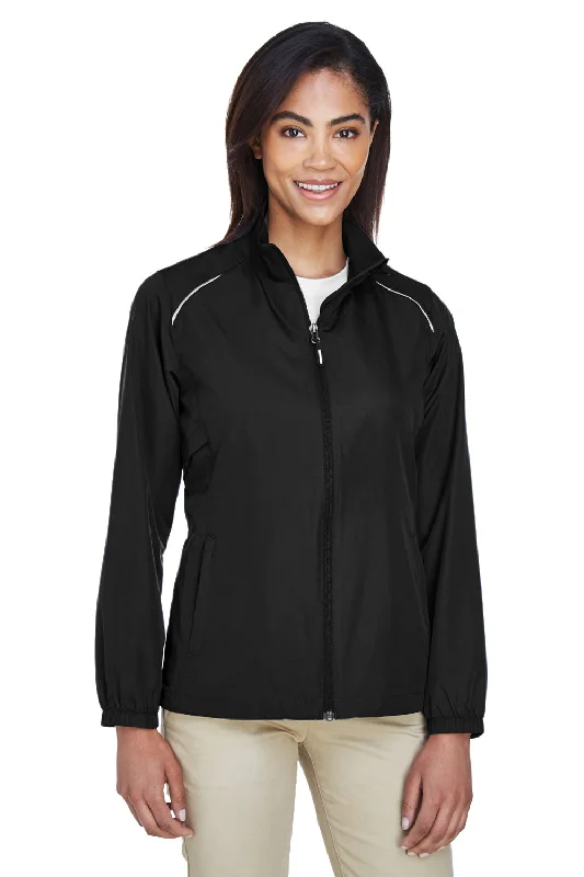 Core 365 Womens Motivate Water Resistant Full Zip Jacket - Black