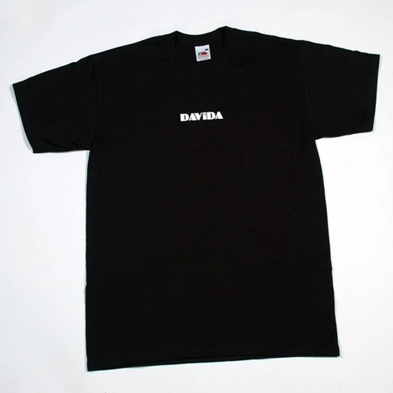 Davida T-Shirts  - Black with White Davida Typestyle Logo