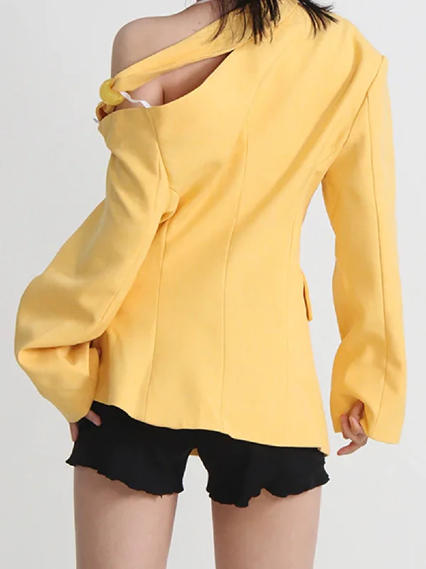 DEIDE Asymmetric Blazer in Yellow