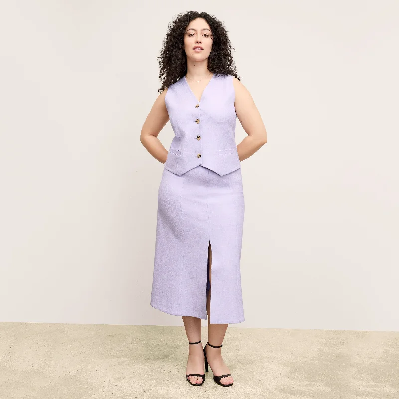 Eva Skirt - Stretch Tweed :: Lilac/Ivory