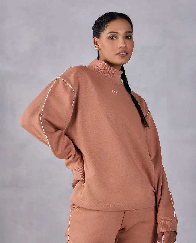 Fleece Oversized Sweatshirt Brown