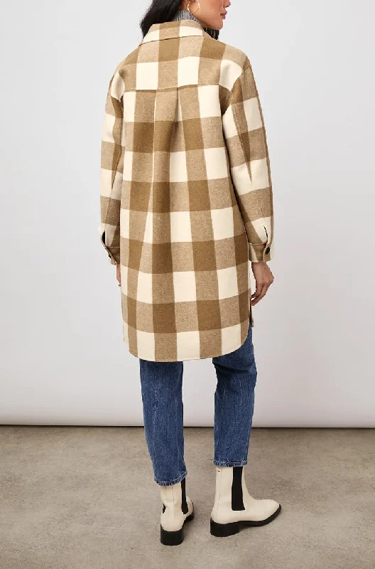 JARO COAT - IVORY CAMEL BUFFALO CHECK