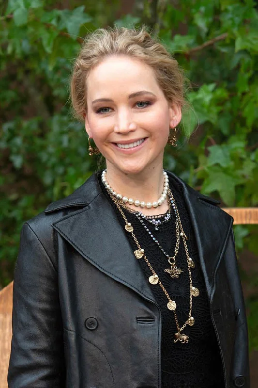 Jennifer Lawrence Black Leather Jacket