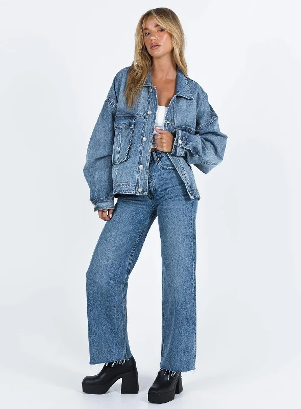 Kier Oversized Jacket Denim Mid Wash